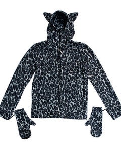 Image of Darkside Grey Leopard Ear Hoody