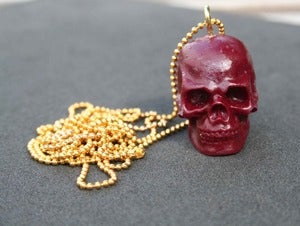 Image of Red Wine Skull Necklace