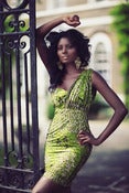 Image of Green Birds Blossom Dress