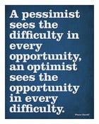 Image of Quotation - Winston Churchill 'Optimism' 10x8 Print