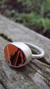Image of chunky sterling ring neon n black