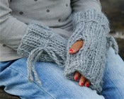 Image of Mitaines "Mila", baby alpaga couleur gris
