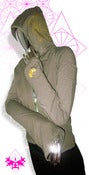 Image of Fitted Bell Sleeve Regian Zip Hoody - Green