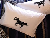 Image of Horse Silhouette Screen Printed Pillowcase Pair Standard