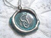 Image of Baby Blue Wax Seal Pendant Necklace By Ritzy Misfit