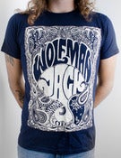 Image of Wolfman Jack "Paisley" Navy Blue / Old White T-Shirt + Free Stickers!