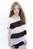 Image of BLACK AND WHITE STRIPED TOP