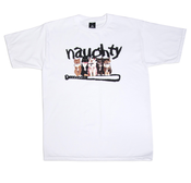 Image of DUSTIN CANALIN X UPPER PLAYGROUND "NAUGHTY CATS TEE" | WHITE