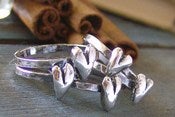 Image of Hand sculpted heart single stacking ring in fine silver