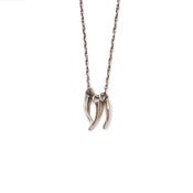 Image of 3 silver owl claws on 28" rope chain (P163sil28)