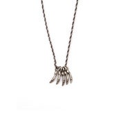 Image of five small silver branches on 22" rope chain (P10sil22)
