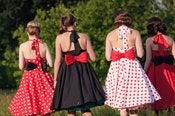 Image of Red & White Polka Dot Halterneck Dress