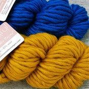 Image of Alpaga & laine "Beautiful", blue mediterranean / happy mustard