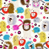 Hedgehog Meadow hand-made cushion