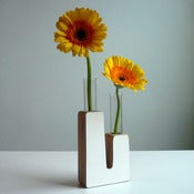 Image of Power Plants Bud Vase: "Coal Fired" White
