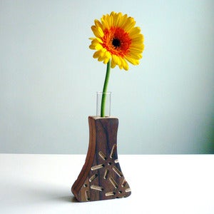 Image of Power Plants Bud Vase: "Fuel Cell" Walnut