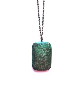 Image of Clover Fossil Stone & Brass Necklace