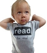 Image of read to me baby tee, grey/black