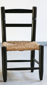 Image of CHAISE ENFANT NOIRE EN PAILLE VINTAGE REF.436