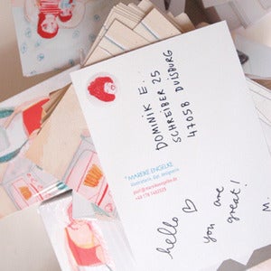 Image of handwritten postcard via snailmail