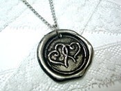 Image of Hearts Wax Seal Pendant Necklace - Your Choice of Color