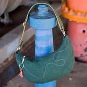 Image of Foxtrot Tweed Hobo Bag - green
