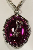 Image of Swarovski Crystal En-crested Cameo w/ Heart Shaped Skeleton Key