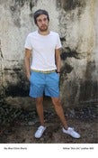 Image of Sky Blue Tailored Chino Shorts