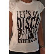 Image of Womens 'Let's Go Disco' white T-Shirt