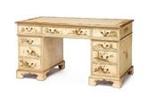 Image of Antique George III Chinois Decorated Pedestal Desk
