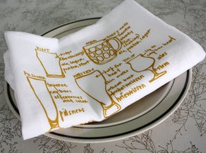 Image of beer lover glassware floursack tea towels 