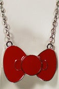 Image of Anime Inspired Enamel Finished Bow Necklace