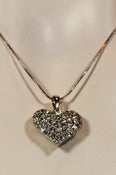 Image of Small Heart Necklace Adorned w/ Rhinestones