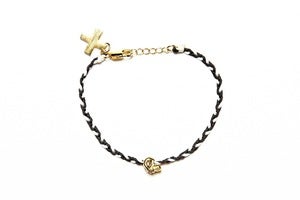 Image of HOLLENBECK SKULL BRACELET - BLACK/WHITE (SILVER/GOLD)
