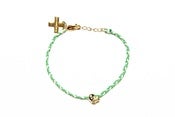 Image of HOLLENBECK SKULL BRACELET - LIME/WHITE (SILVER/GOLD)