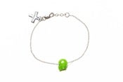 Image of HUGO SKULL BRACELET - LIME (SILVER/GOLD)