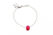 Image of HUGO SKULL BRACELET - PINK (SILVER/GOLD)