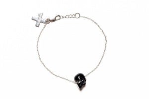 Image of HUGO SKULL BRACELET - BLACK (SILVER/GOLD)