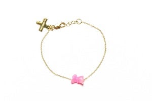 Image of HUGO RAT BRACELET - PINK (SILVER/GOLD)