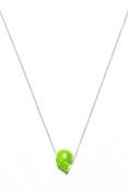 Image of HUGO SKULL NECKLACE - LIME (SILVER/GOLD)