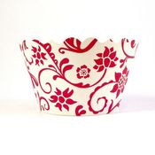 Image of Red and White Hannah Cupcake Wrapper 