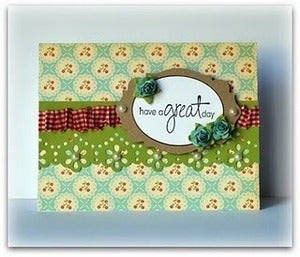 Image of 1 pk fabric tape - mini check - peppermint - FT013