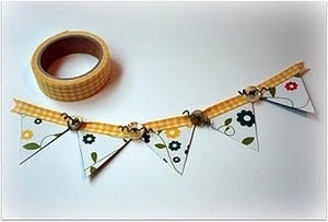 Image of 1 pk fabric tape - mini check - lemon bar - FT017