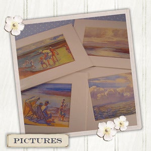 Image of Bygone Beach Days Mounted Picture