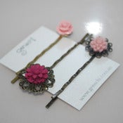 Image of Vintage Style Filigree Flower Bobby Pin Set
