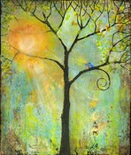 Image of Tree Birds Print Signed 13X19 Hello Sunshine