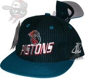Image of Vintage Detroit Pistons Grid Snapback Cap Hat 90s Era Original