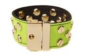 Image of STUDDED NEOPRENE VINNIE BRACELET - GREEN