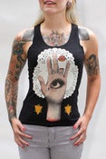 Image of Eye Hand Racerback Tank in Black - Womens