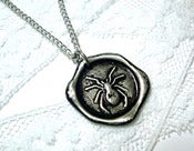 Image of Spider Wax Seal Pendant Necklace Your Choice of Color
